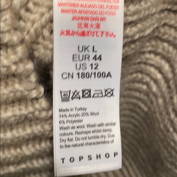 TOPSHOP Banana Sleeve Funnel Neck Sweater - Picture 7 of 7